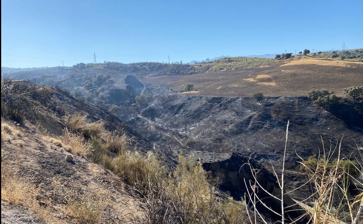 Lugar del incendio ste martes por la mañana. 