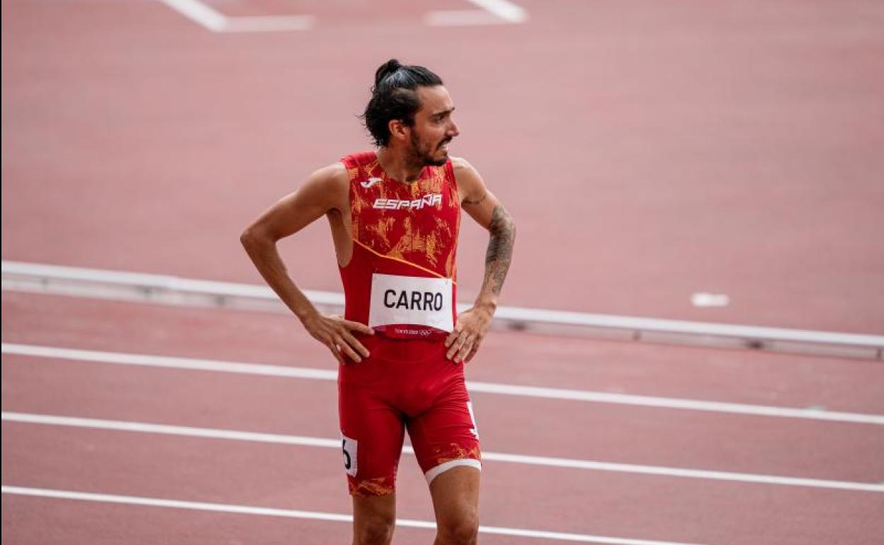 Fernando Carro, tras su retirada en su serie de 3.000 obstáculos.