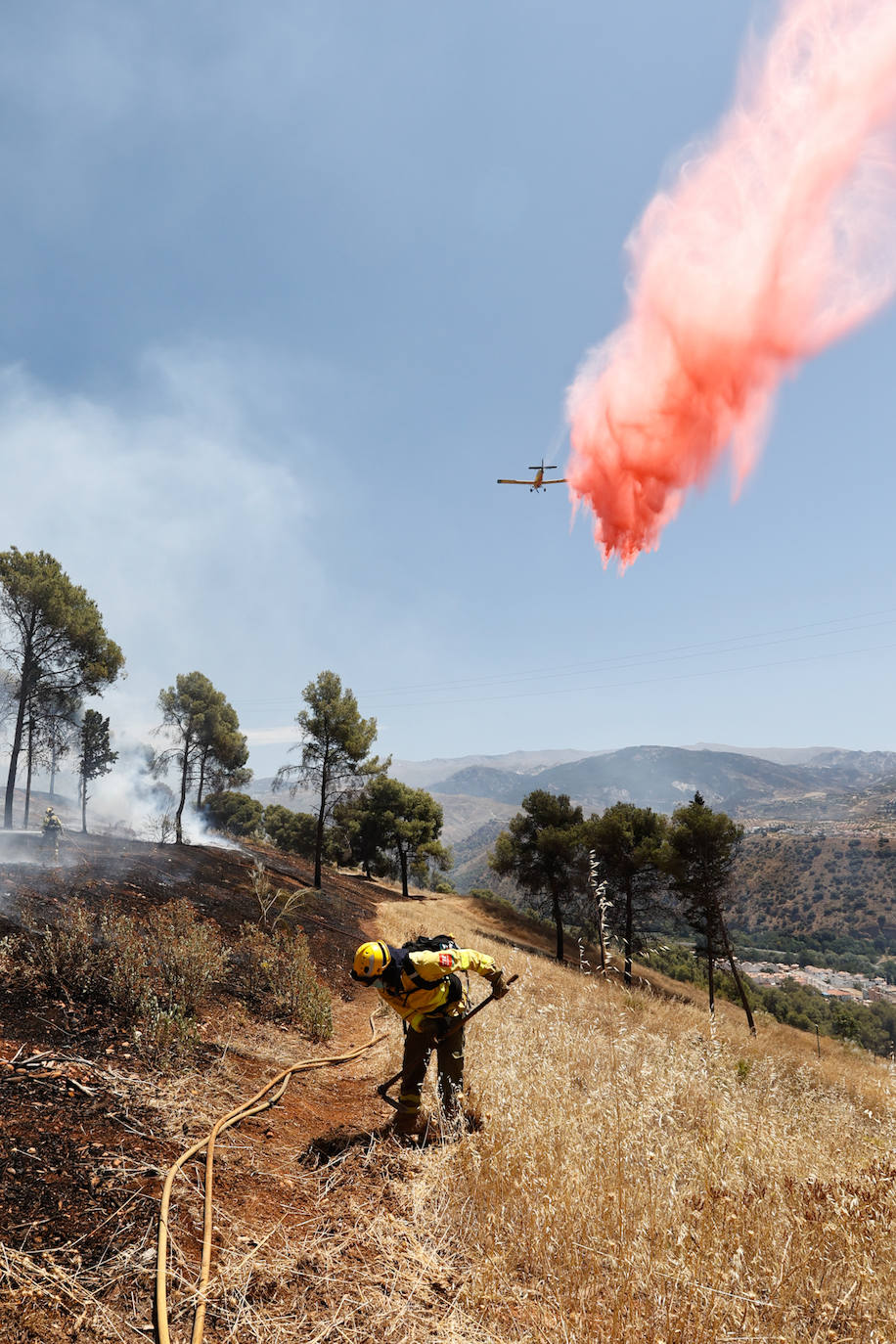 Las imágenes del incendio declarado este sábado en el popular enclave de la ciudad granadina