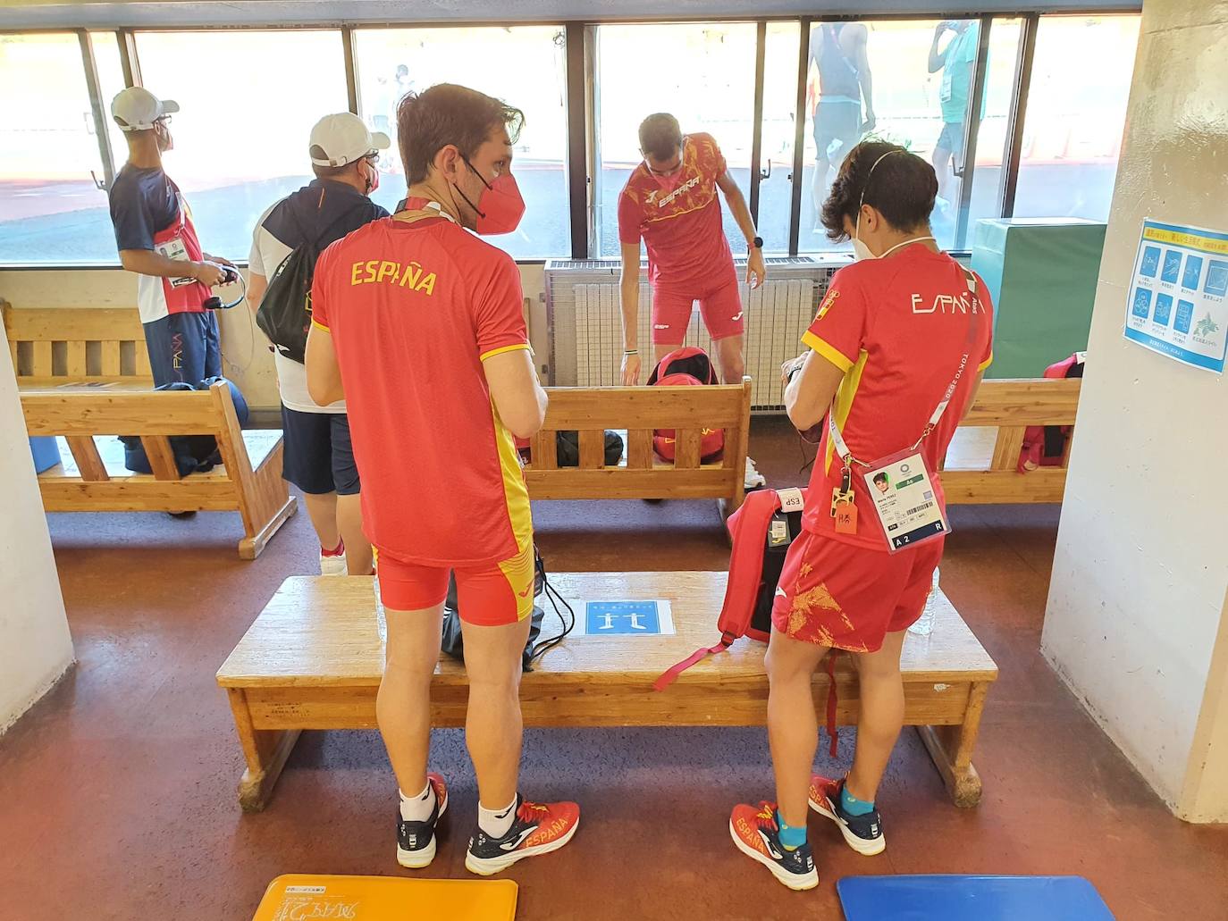 Jacinto Garzón y María Pérez, concentrados con la selección española. 