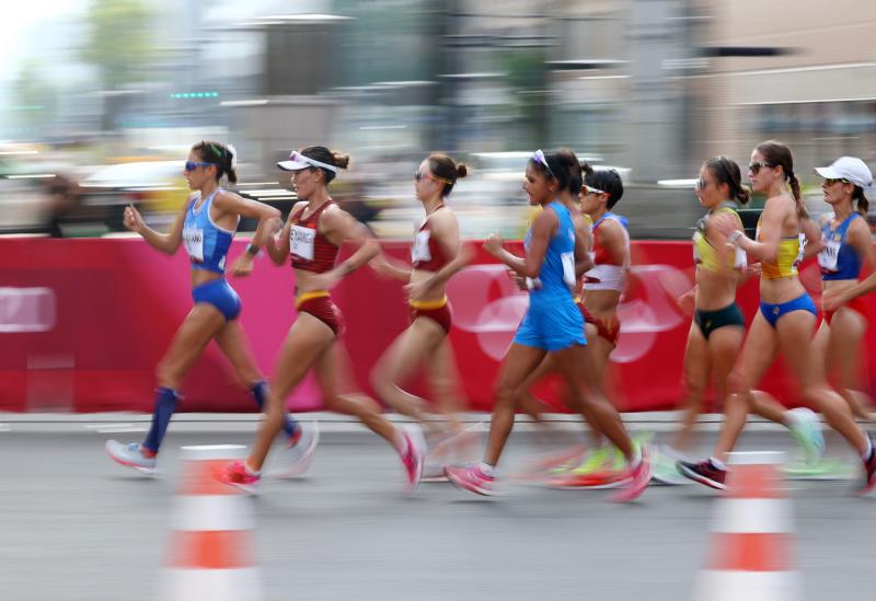 La granadina compitiendo en la prueba de los 20 kilómetros marcha de los Juegos Olímpicos