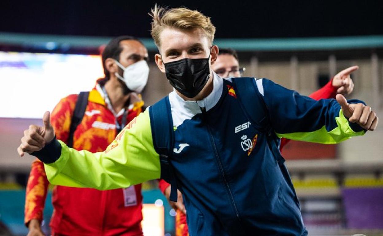 El marchador accitano José Luis Hidalgo, en Kenia. 