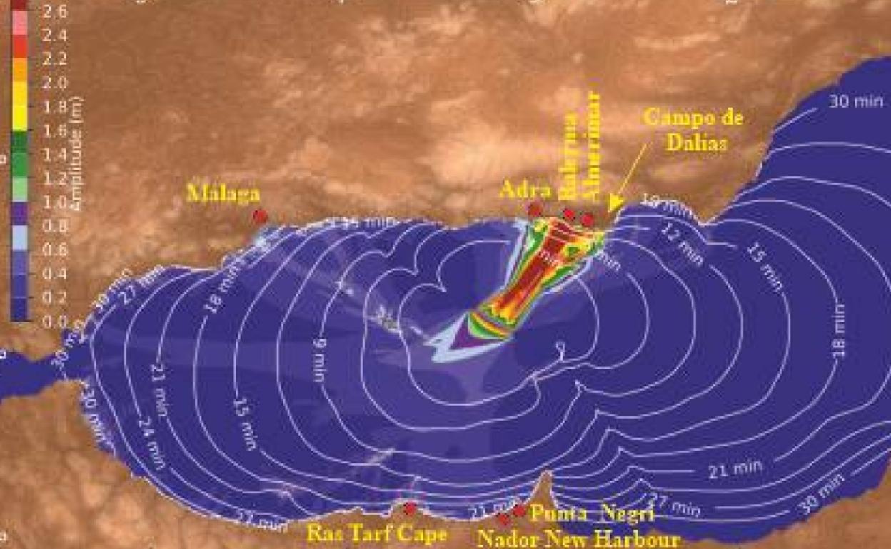 El modelo realizado durante este estudio halló un salto vertical en la falla de Averroes, lo que podría producir un maremoto. 