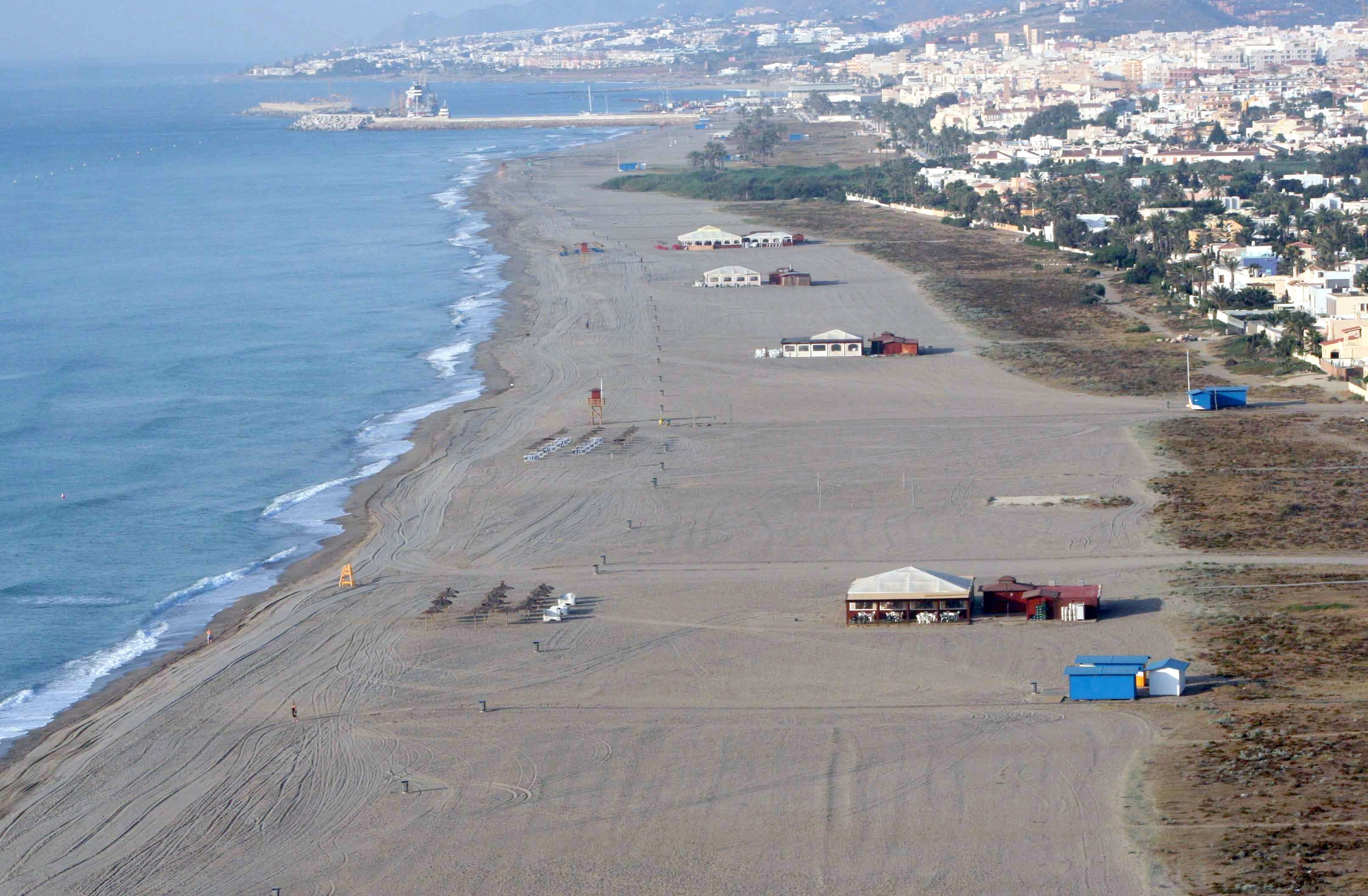 Vista aérea de la playa de Vera, en Almería.