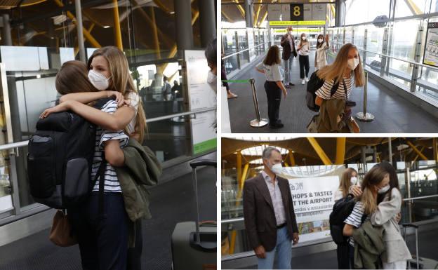 La despedida de los Reyes y la infanta Sofía de la Princesa.