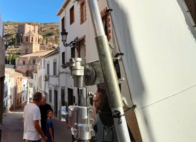 Un instante de la grabación de 'En el cielo' en Huelma.