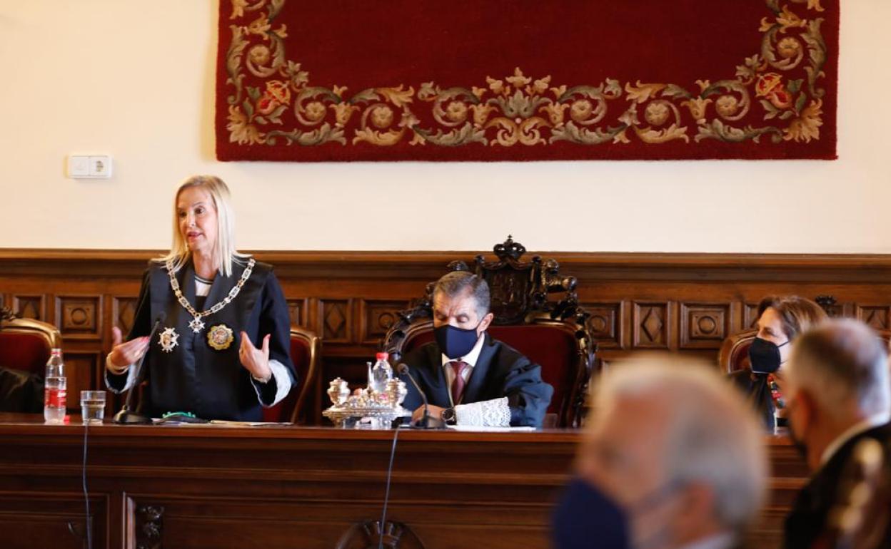 Un momento del acto de apertura del año judicial en Andalucía, celebrado este viernes en la Real Chancillería, sede del TSJA. 