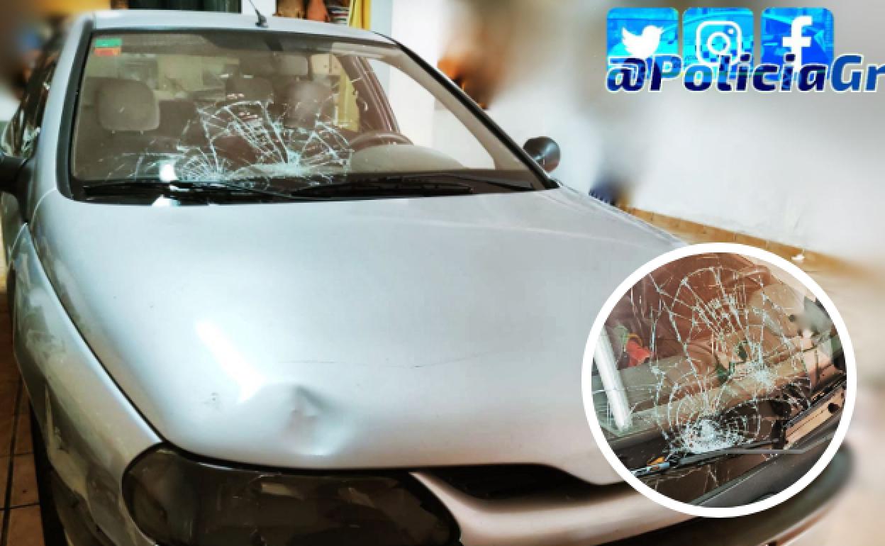 El vehículo que se dio a la fuga. 