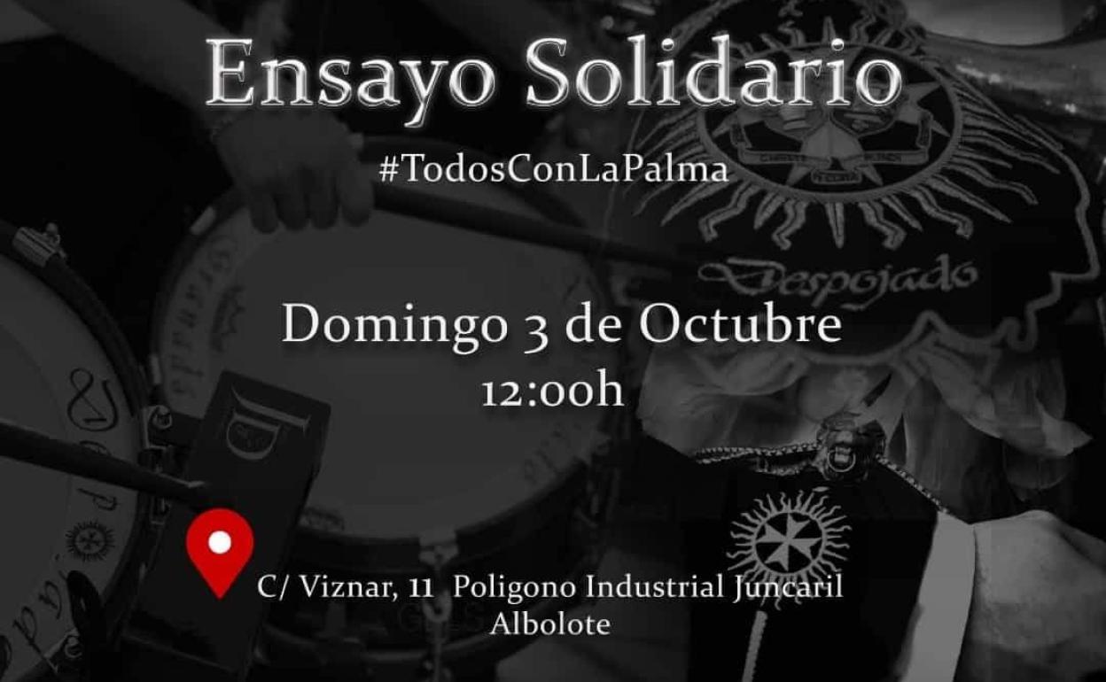 Cartel del ensayo solidario. 