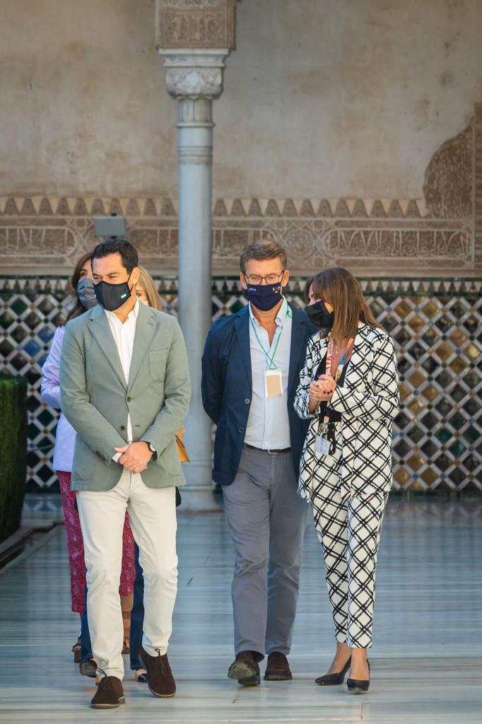 Ambos dirigentes políticos, en compañía de Rocío Díaz.