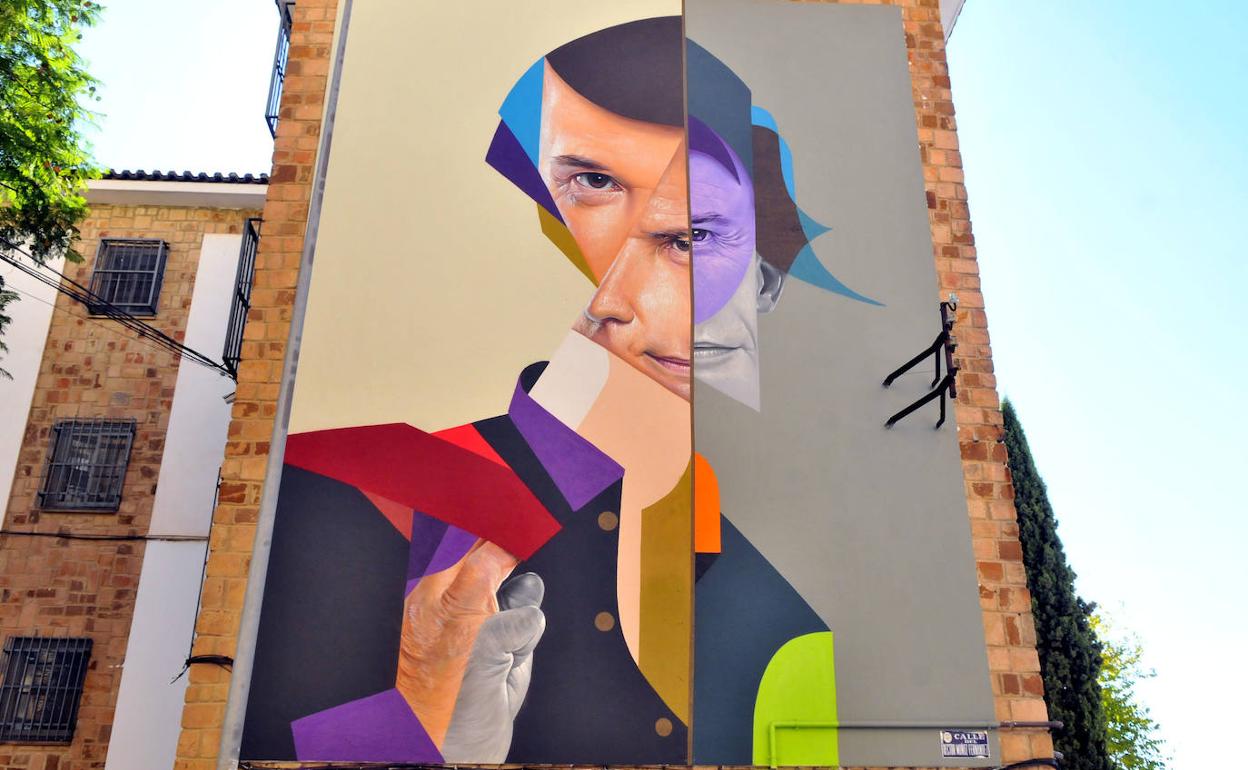 Mural realizado por el artista linarense 'Belin', en el IES Huarte de San Juan, dedicado a Raphael. 