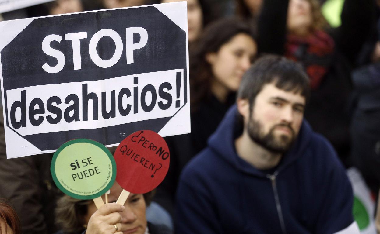 Protesta contra los desahucios, en una imagen de archivo. 