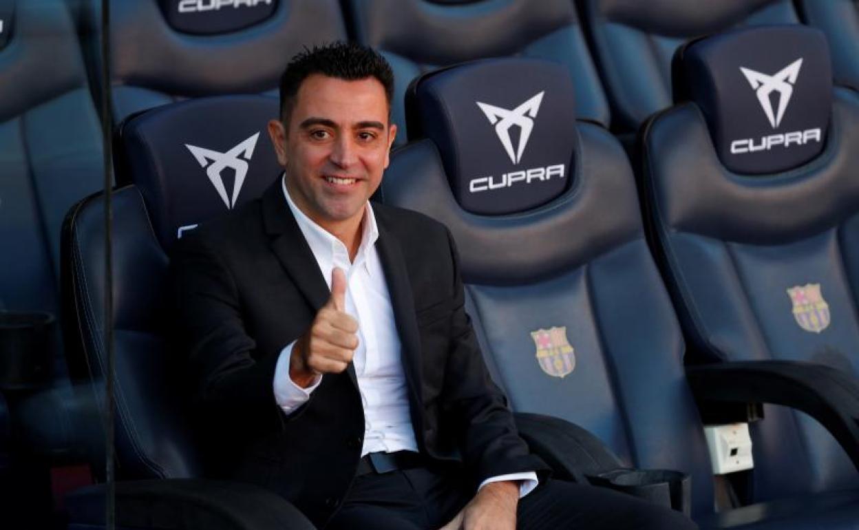 Xavi Hernández, en su presentación como entrenador del Barça. 