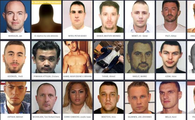 La Policía difunde las imágenes de los delincuentes más buscados en Europa que podrían estar en España