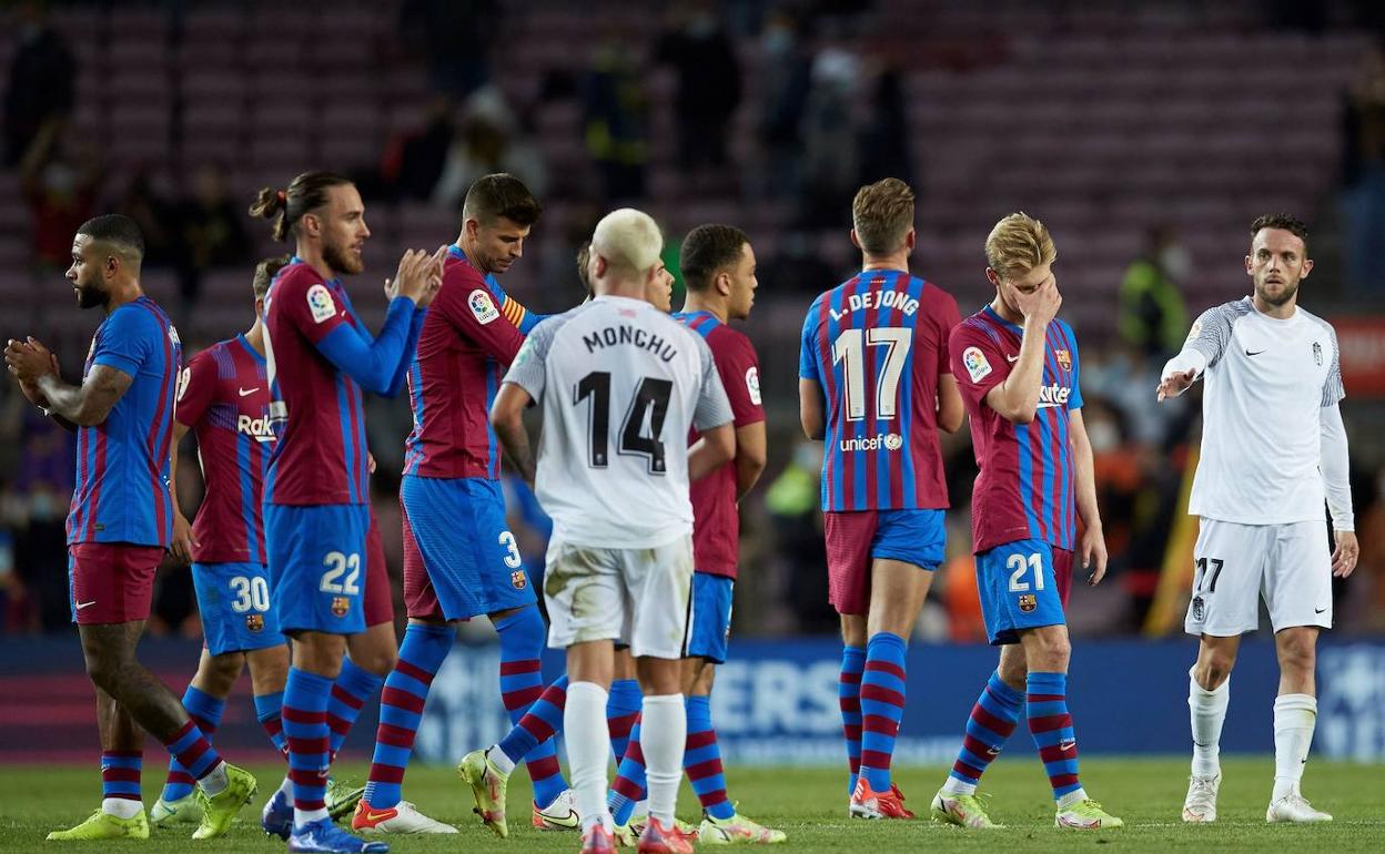 Final del partido en el Camp Nou. 