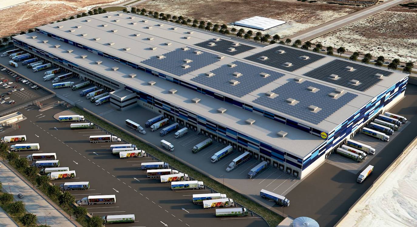 Reproducción de cómo quedará la plataforma logística de Lidl en Escúzar. 