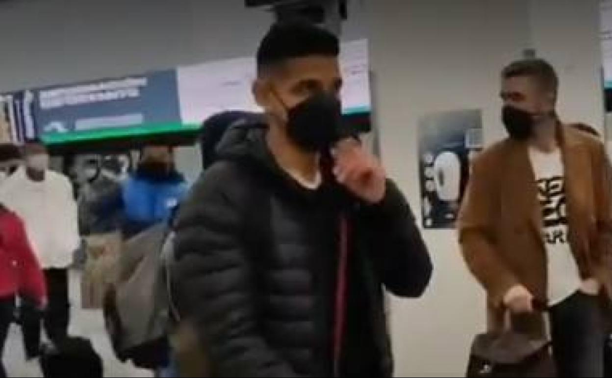 Luis Abram, a su llegada. 