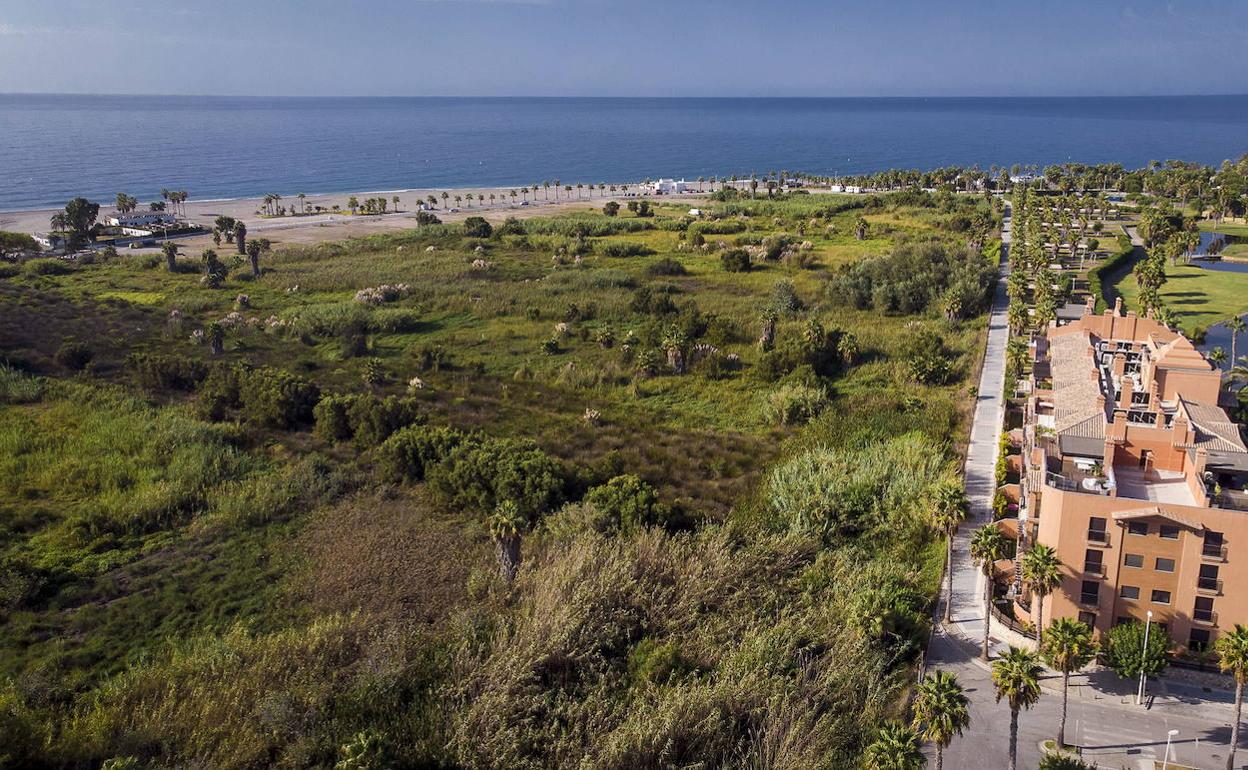 Imagen aérea del suelo de Playa Granada.