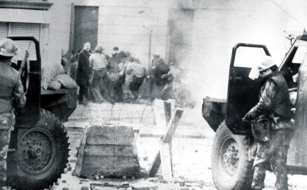 Un momento de la marcha que tuvo lugar el 30 de enero de 1972. 