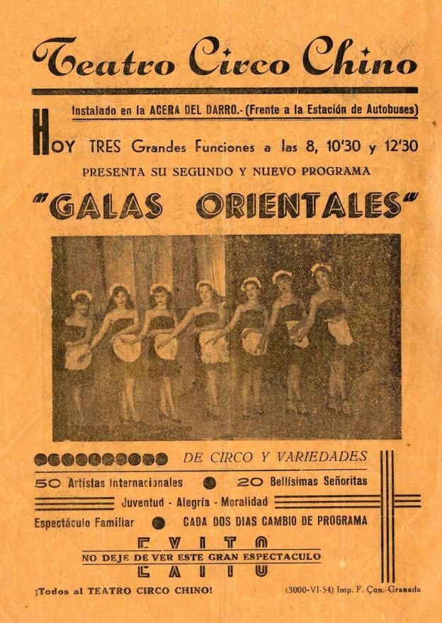 'Galas orientales' fue la propuesta del Teatro Chino para el Corpus de 1954. Ofrecía «juventud, alegría y moralidad». 