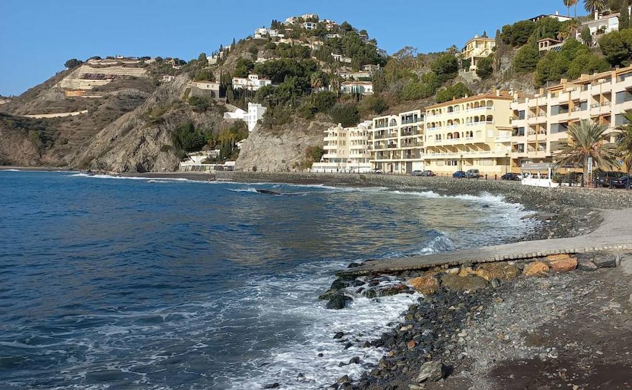 Estado de la playa de Cotobro tras el temporal de este fin de semana.