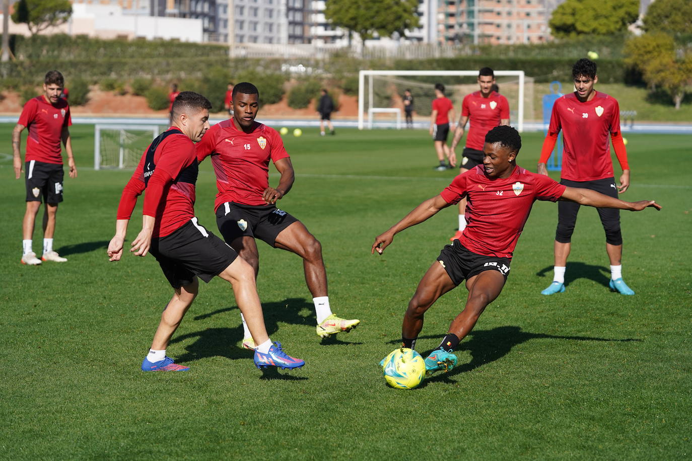 Momento del entrenamiento de la UD Almería.