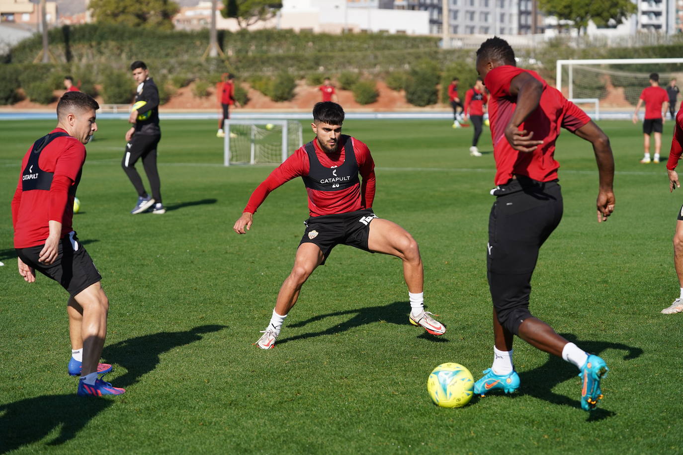 Momento del entrenamiento de la UD Almería.
