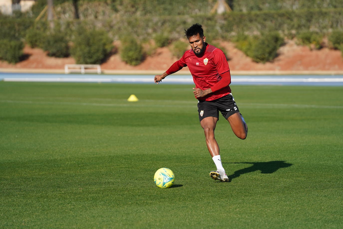 Momento del entrenamiento de la UD Almería.