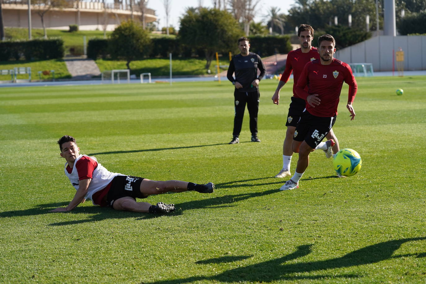 Momento del entrenamiento de la UD Almería.