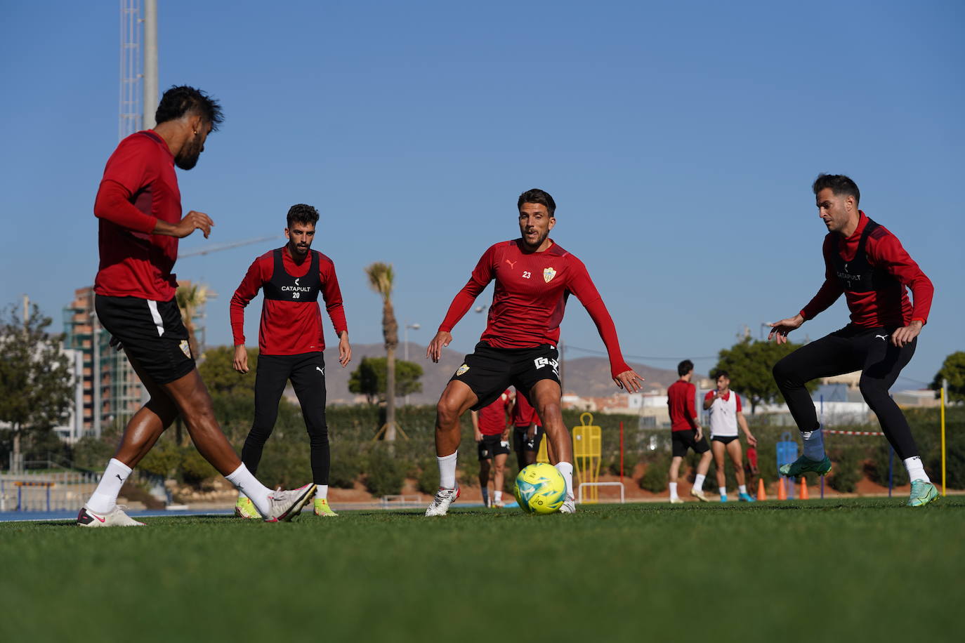 Momento del entrenamiento de la UD Almería.
