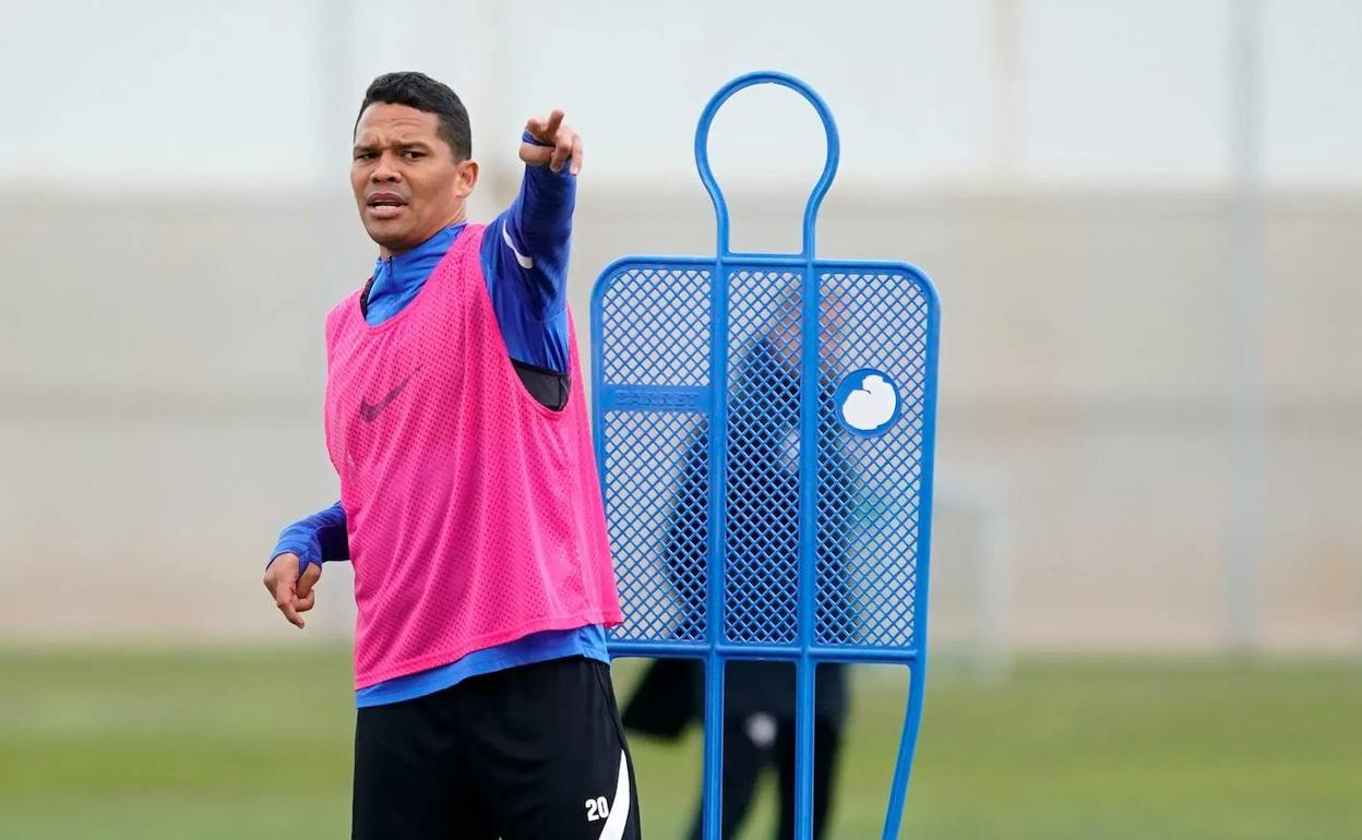 Bacca, en un entreno previo. 