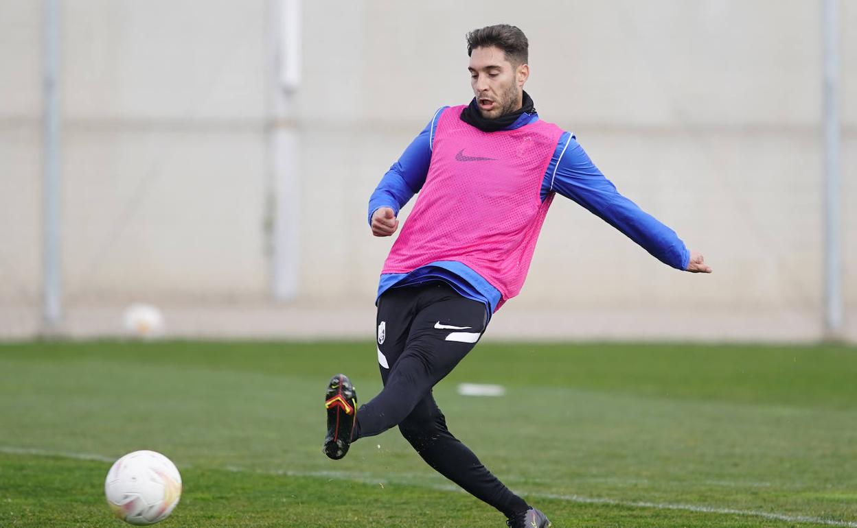 Rochina, en un entrenamiento. 