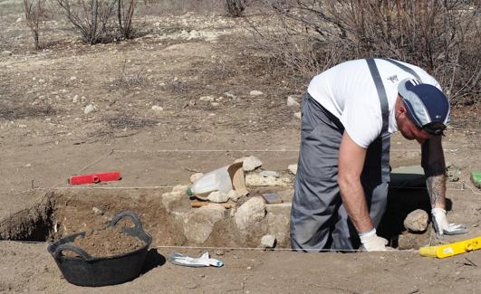 Trabajando en la excavación. 