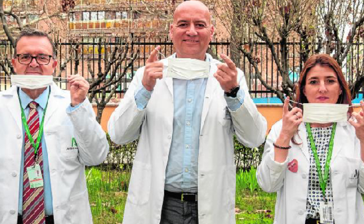 De izquierda a derecha, Manuel Liñán (Virgen de las Nieves), Farid Muwaquet (distrito Granada-Metro) y Cristina Carvajal (Clínico). 