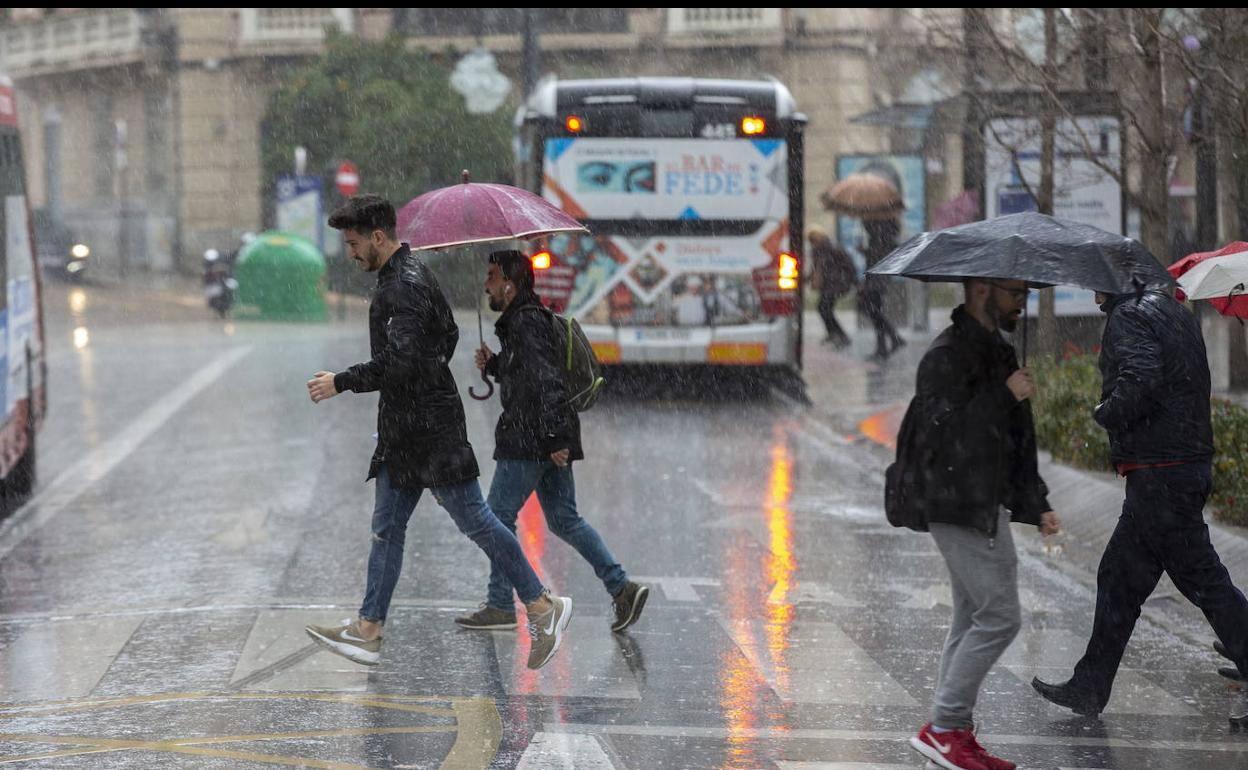 Lluvia en Granada.