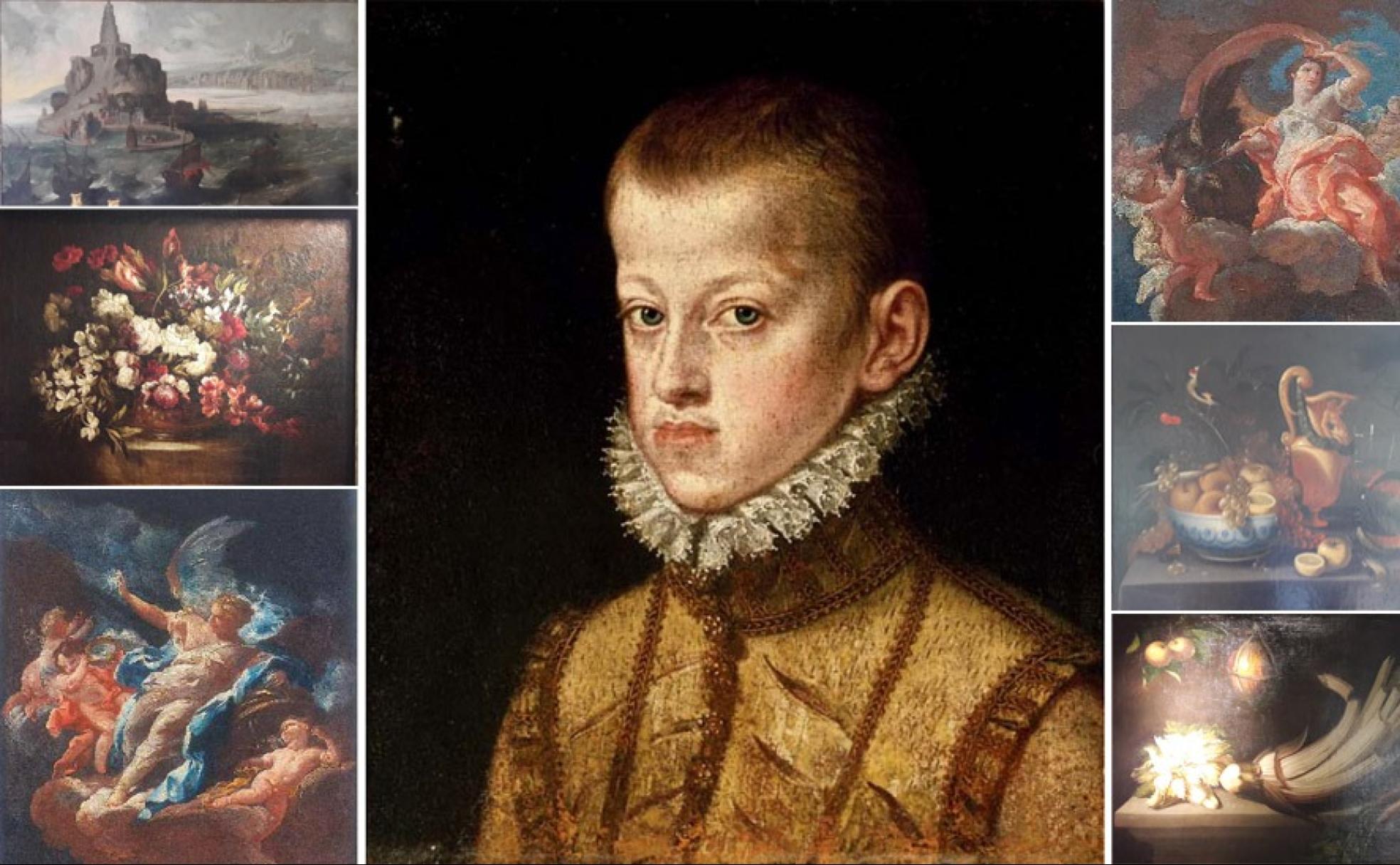 En el centro, óleo del archiduque Ernesto de Austria que ha sido donado a la comunidad junto a otros ocho cuadros.