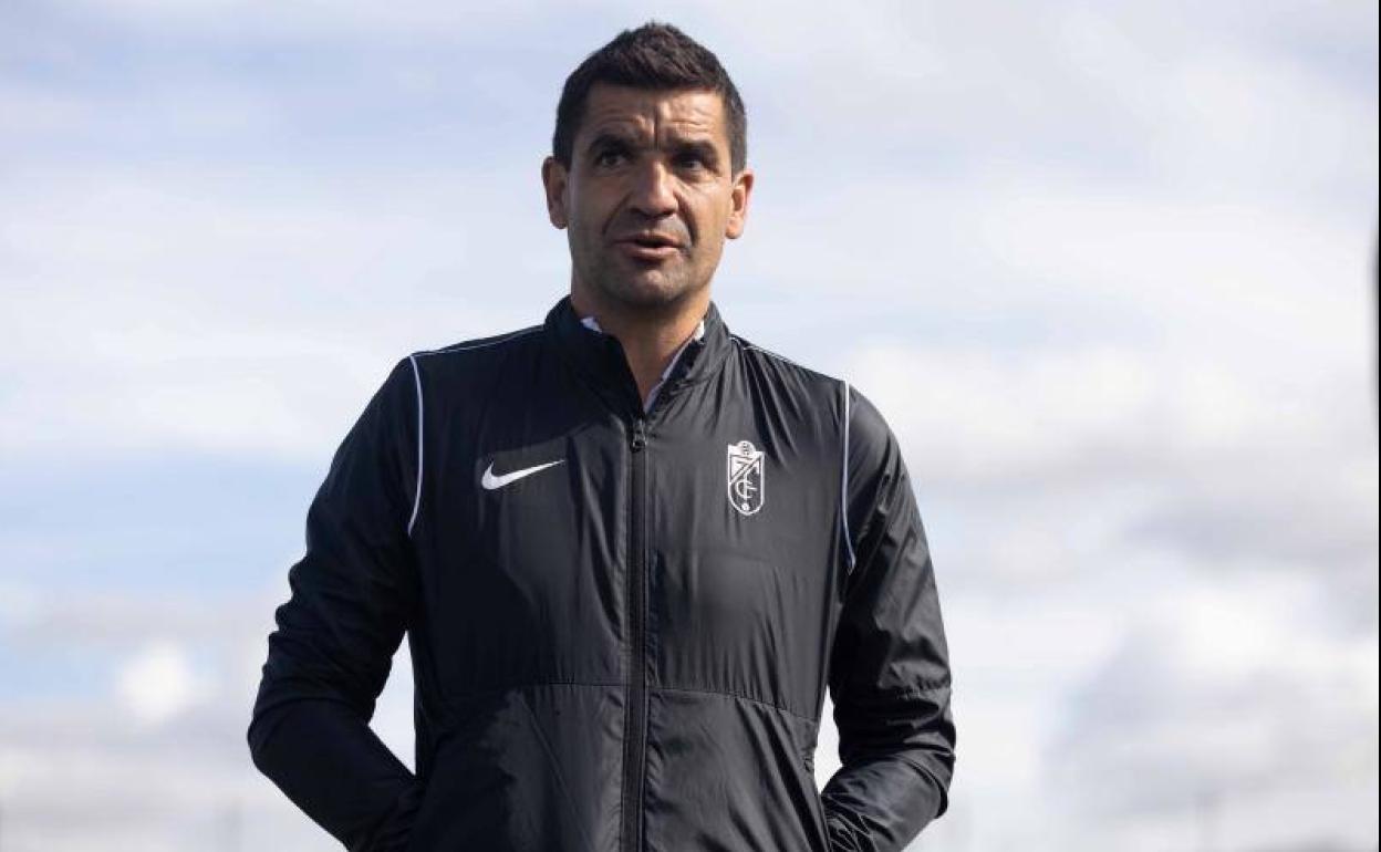 Rubén Torrecilla, en el entrenamiento. 