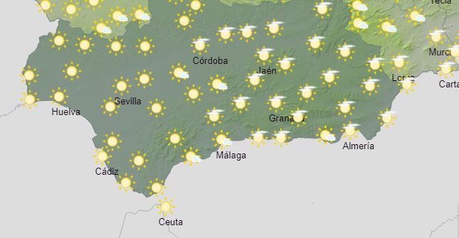 Tiempo el sábado en Andalucía