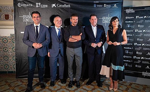 Francisco Cuenca, Juan Ignacio Zafra, Antonio Banderas, Gerardo Cuerva y Elena Sánchez. 