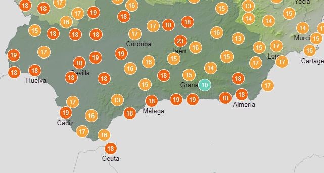 Temperaturas Andalucía