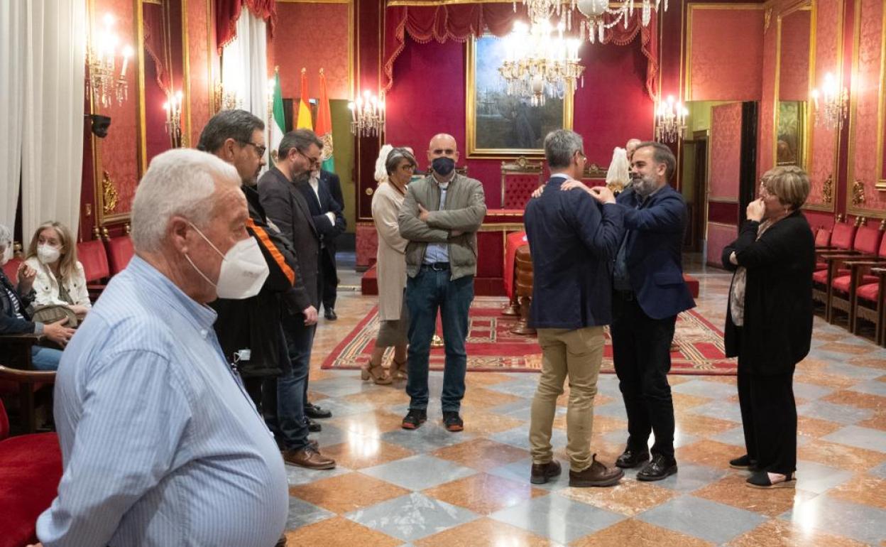 Capilla ardiente de José María Corpas instalada en el Ayuntamiento de Granada