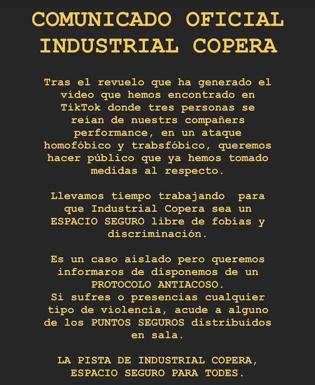 Publicación de Industrial Copera en Instragram.