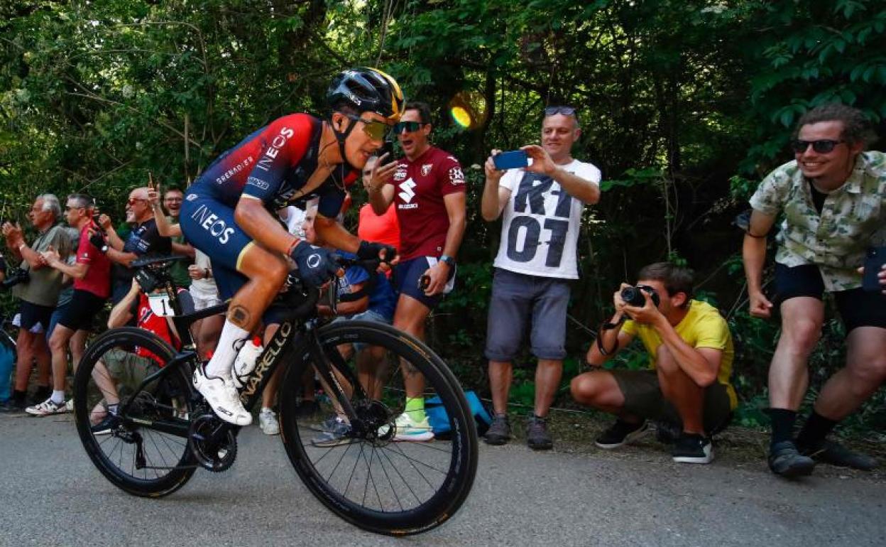 Richard Carapaz, durante el Giro. 