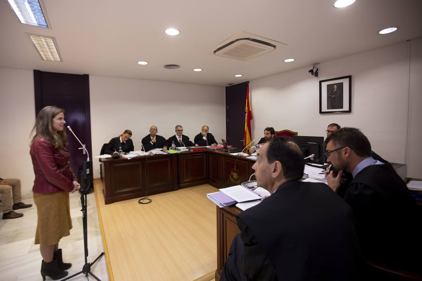 Andrea Martín Targa declarando ante el tribunal en una de las sesiones del juicio, en 2018. 