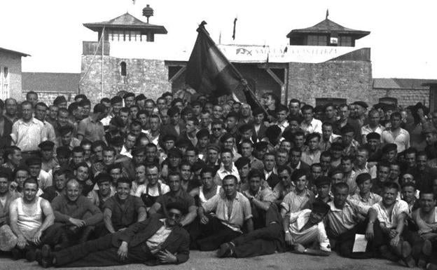 Liberación de españoles en el Campo de exterminio nazi de Mauthausen. 