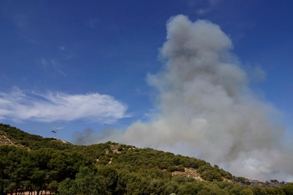 El fuego se ha originado en una zona cercana a viviendas y la Abadía del Sacromonte