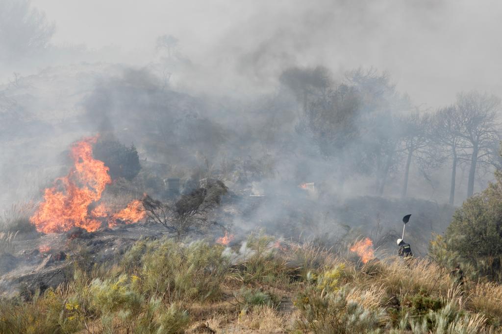 El fuego se ha originado en una zona cercana a viviendas y la Abadía del Sacromonte