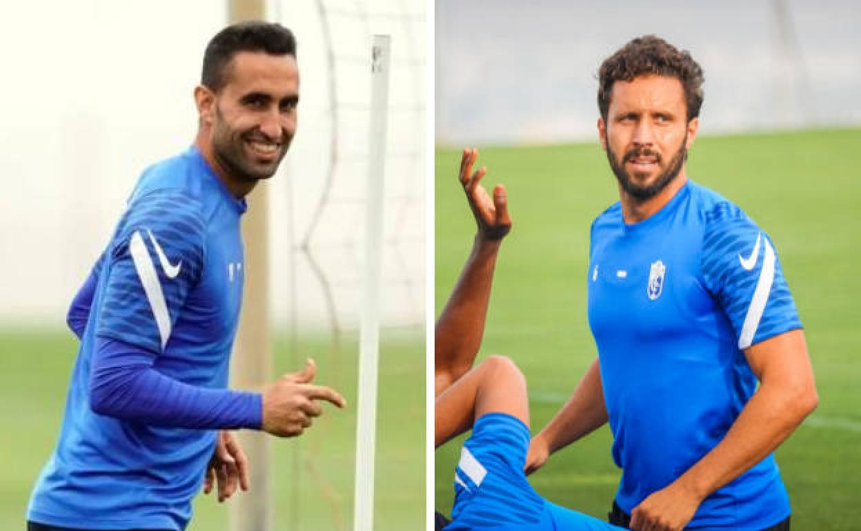 Ángel Montoro y Germán Sánchez, durante un entrenamiento. 