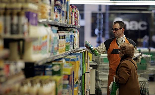 Compras en un supermercado.