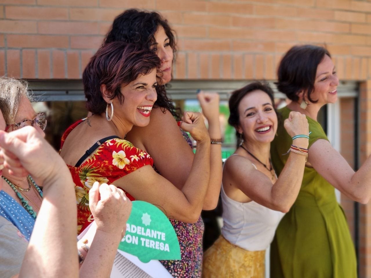 Teresa Rodríguez, en un acto de campaña en Alcalá de Guadaira.